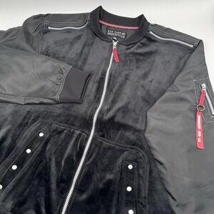 Raw Yarn Industries Men's XL Black Full Zip Bomber Faux Suede Polyester Jacket